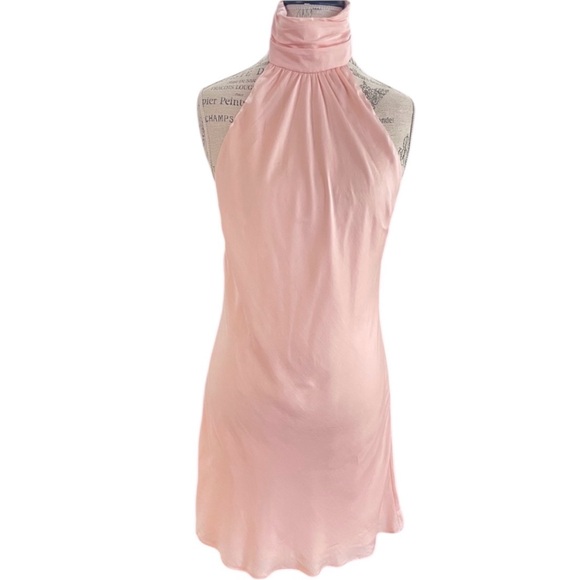 Flawless like new Lovers + Friends Hayes Mini Dress Ballet Pink Halter Open Back - Picture 2 of 8